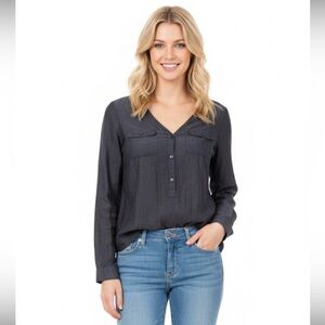 Ann Taylor LOFT xsmall blue silk top